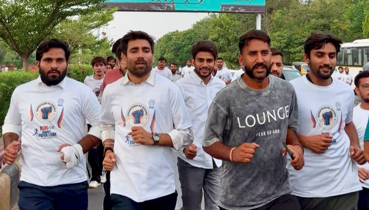 पेपर लीक के खिलाफ जयपुर में NSUI की 5KM मैराथन